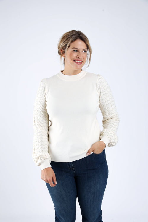 Uni-Pullover mit Chevron-Ärmeln-Paprika-2
