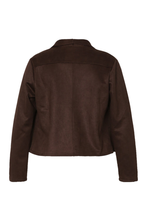 Jacke aus einfarbigem Wildlederimitat-Paprika-9
