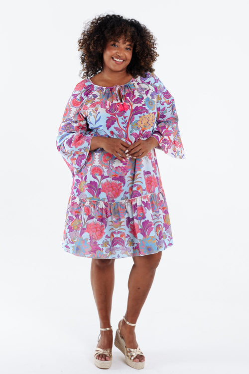 Bluse aus Baumwolle mit floralem Druck-Paprika-9