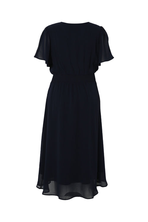 Lange unifarbene Viskosekleid-Paprika-11