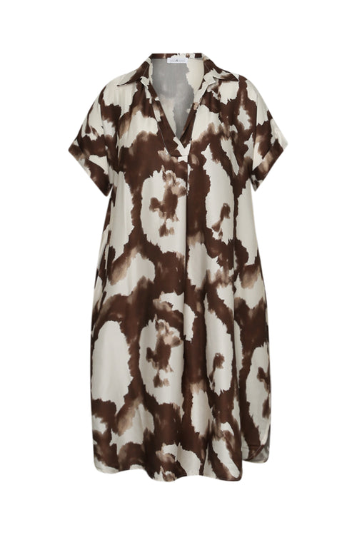 Kleid aus Viskose mit Satin-Effekt und Animal-Print-Paprika-10