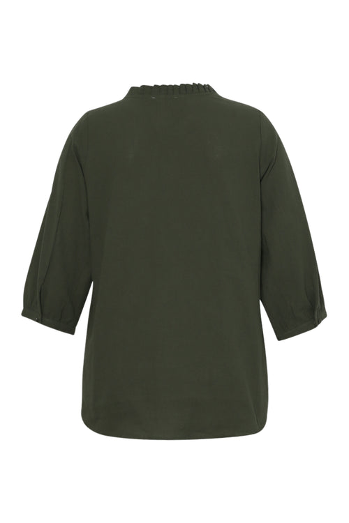Einfarbige Bluse aus Baumwolle-Paprika-9