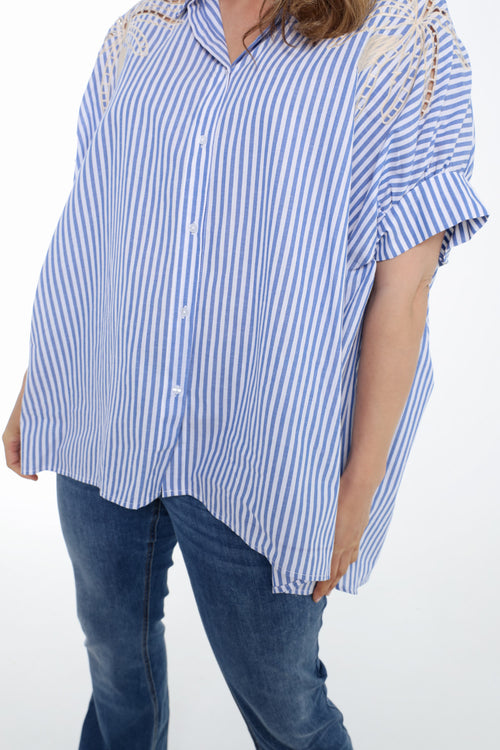 Oversized gestreifte Baumwollbluse mit Stickereien-Paprika-6