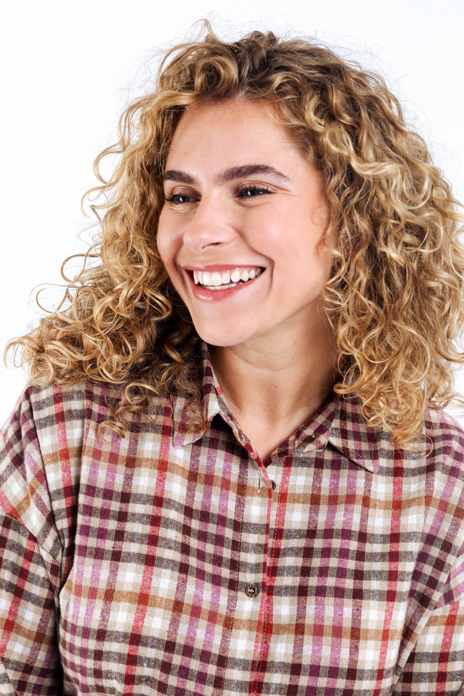 Bedruckte Bluse aus Baumwollkaros – Paprika Bedruckte Bluse aus Baumwollkaros – Paprika