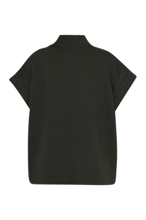 Ärmellose einfarbige Jacke mit geflochtenem Detail-Paprika-12