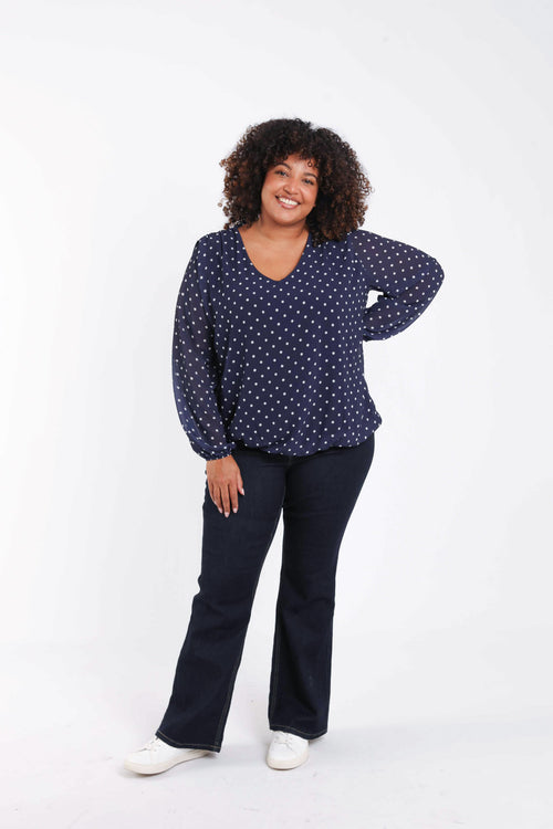 Bluse mit Punktmuster-Paprika-9