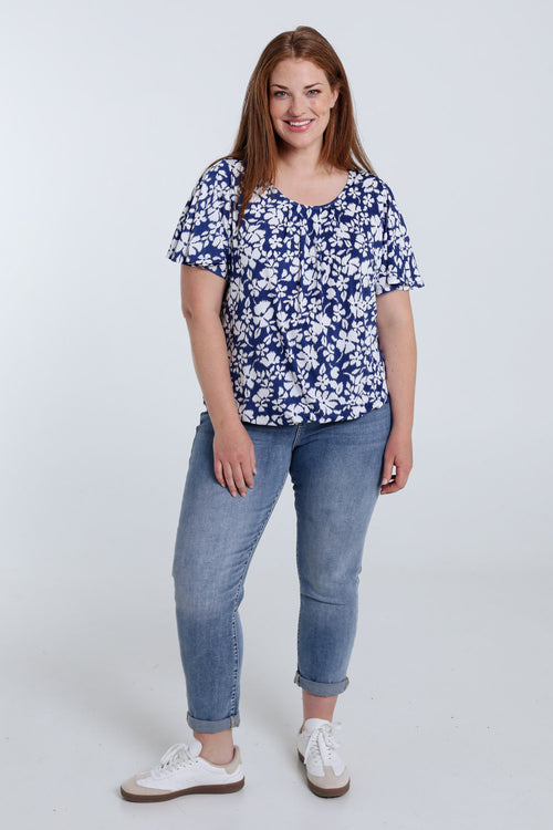 Blumenbedrucktes T-Shirt-Paprika-7
