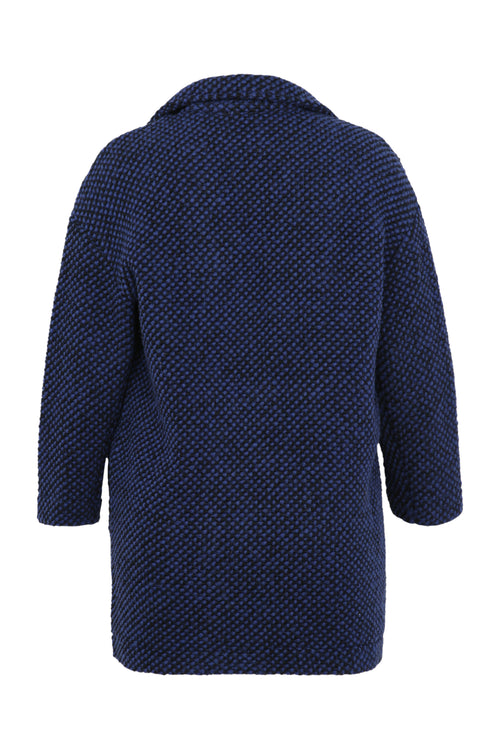 Kurze, unifarbene Jacke aus gesprenkeltem Stoff mit Wolle-Paprika-11