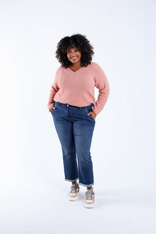 7/8-Jeans mit Umschlag-Paprika-7