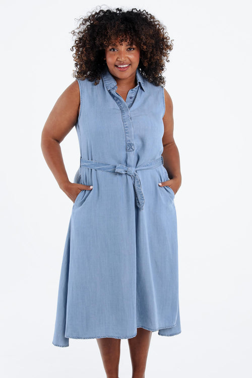 Einfarbiges Tencel-Kleid-Paprika-1