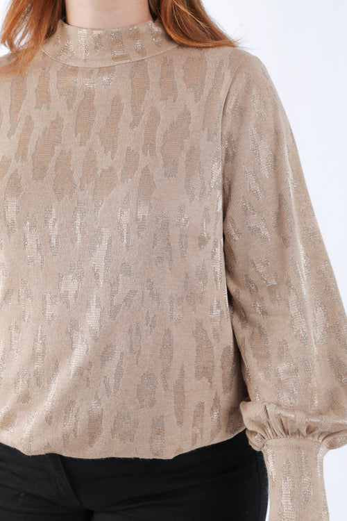 T-shirt imprimé animal avec lurex-Paprika-5