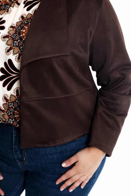 Jacke aus einfarbigem Wildlederimitat-Paprika-4