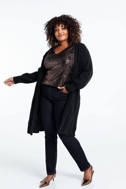 Lange, schlichte Strickjacke-Paprika-9