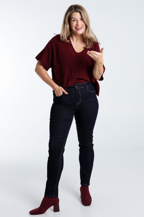 Slim-Fit-Jeans „Louise“ L32 mit 5 Taschen-Paprika-9