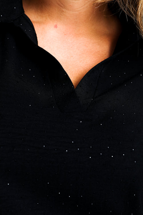 Uniertes Kleid mit tonalem Strasssteinbesatz-Paprika-4