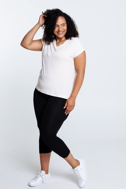 Unifarbene 7/8-Leggings aus Viskose-Paprika-8