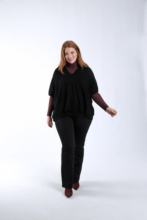 Uni kurzer Pullover aus Viskose-Paprika-6