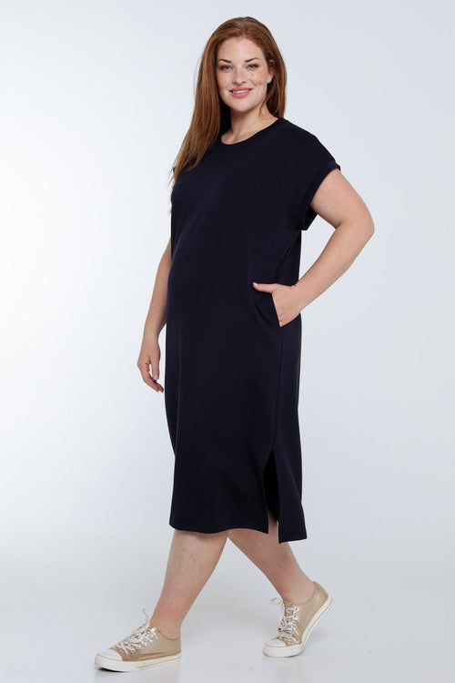 Einfarbiges Maxikleid aus Viskose-Paprika-9