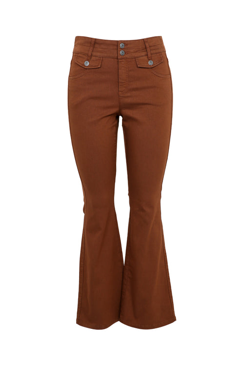 Lange, unifarbene Hose aus Baumwolle mit 5 Taschen-Paprika-10