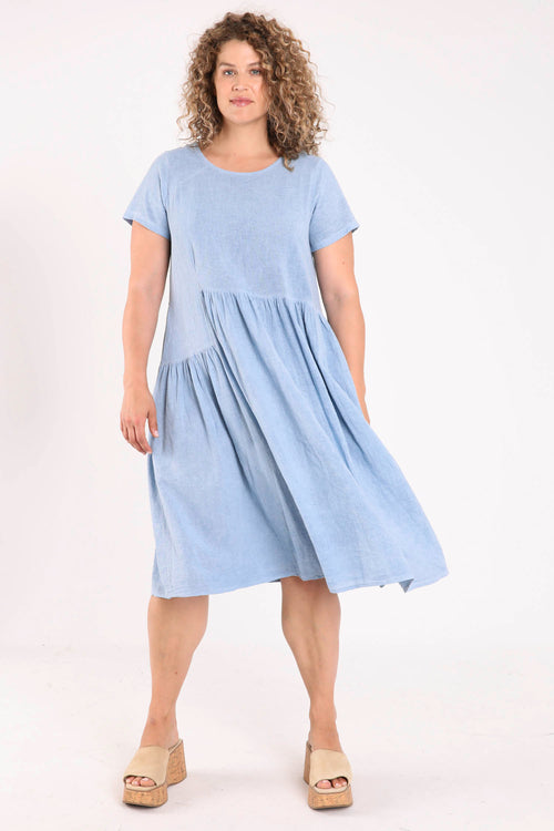 Robe en gaze de coton unie-Paprika-8