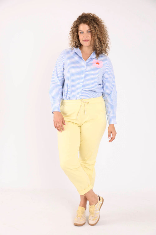 Chino en coton léger uni-Paprika-5