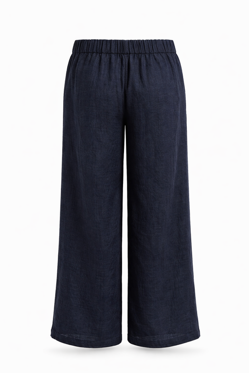 Pantalon large en viscose uni-Paprika-1