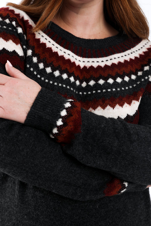 Pulloverkleid mit Jacquardmuster-Paprika-4