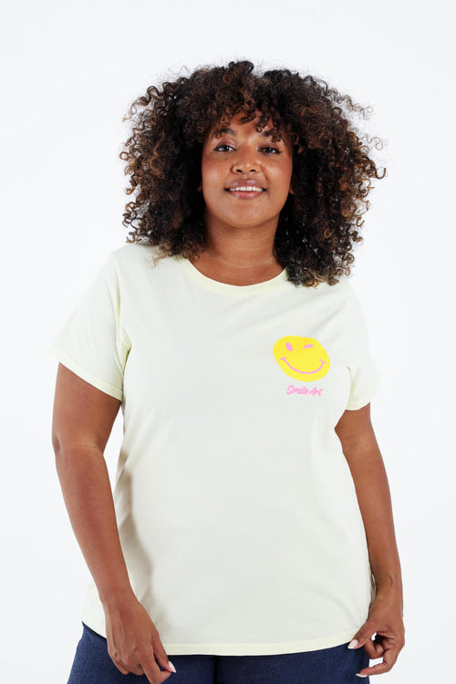 T-shirt aus Baumwolle mit Smile-Print-Paprika-1