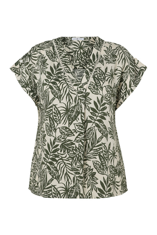  Bluse mit Blattmuster-Paprika-10