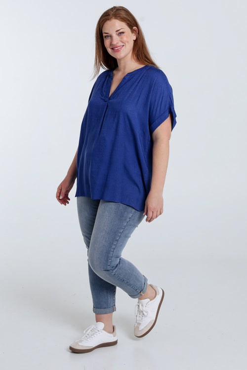 Bluse aus Viskose mit Lurexstreifen-Paprika-8