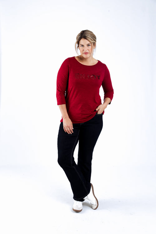 T-shirt en coton uni Enjoy-Paprika-5