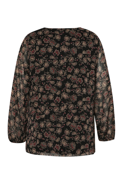 Bluse mit indischem Blumenmuster-Paprika-9
