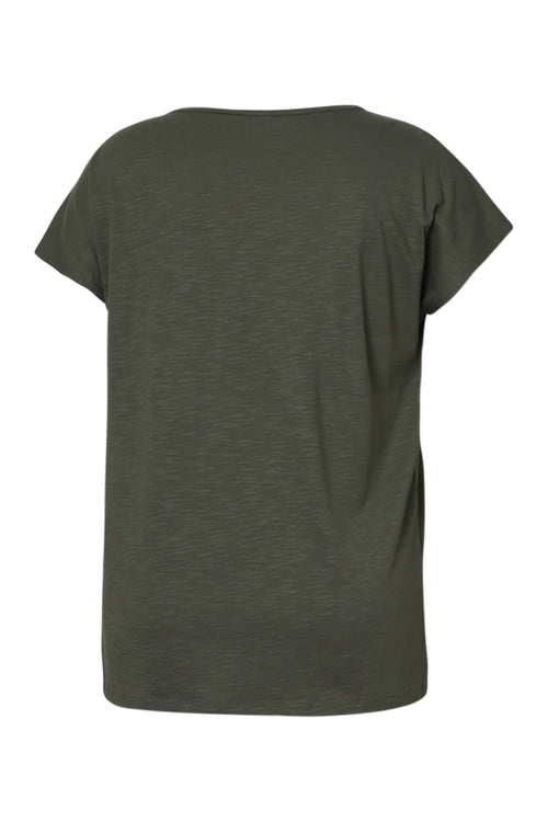 Uni Baumwoll-T-Shirt „Enjoy“ mit Pailletten-Paprika-11