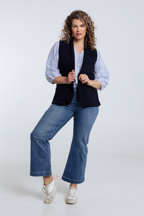 Einfarbiger Blazer-Weste-Paprika-7