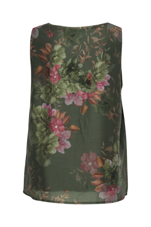 Bedrucktes Viskose-Tanktop mit Blumenmuster-Paprika-11