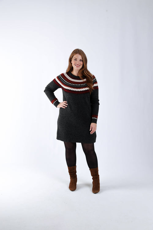 Pulloverkleid mit Jacquardmuster-Paprika-6