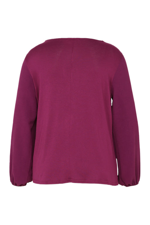 Unifarbenes T-Shirt mit Lurex und Schmuckbesatz-Paprika-11