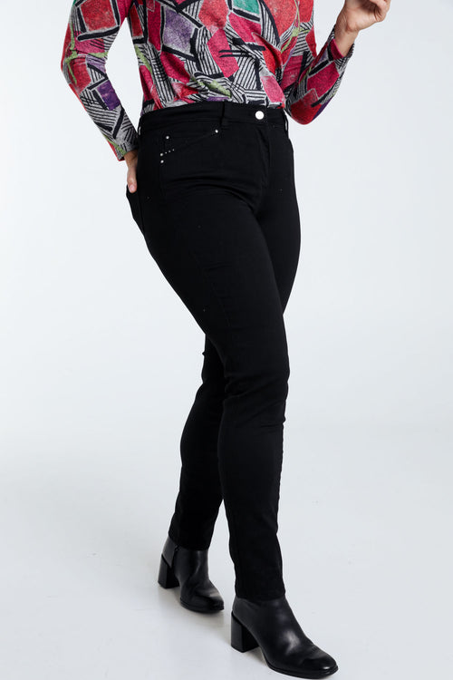 Slim-Fit-Hose „Louise“ L32 mit Strass-Paprika-1