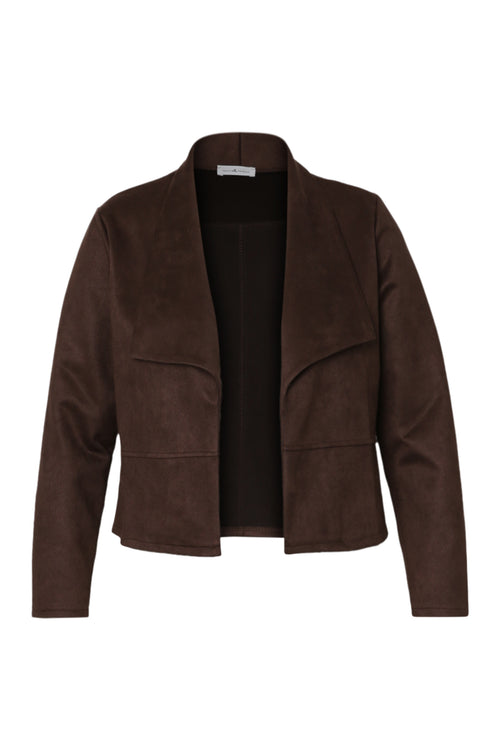 Veste en effet suédine unie-Paprika-1