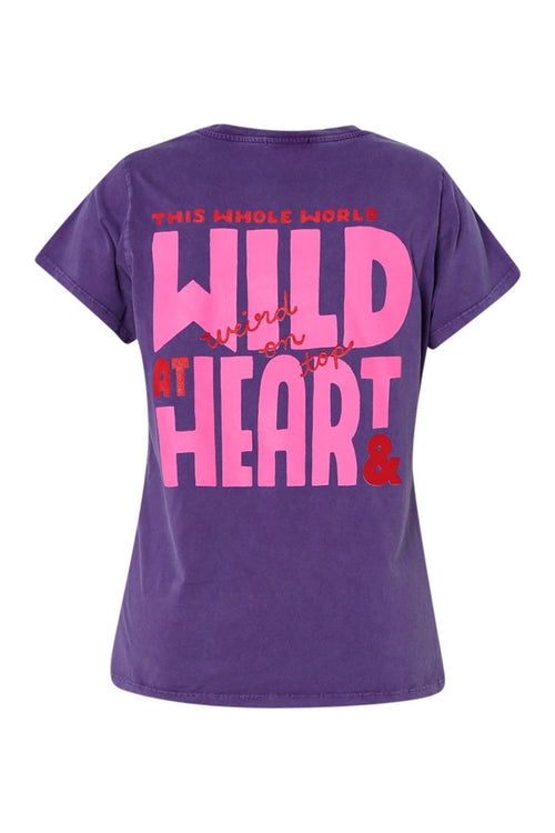 T-Shirt aus einfarbigem Baumwollstoff mit dem Aufdruck Wild heart-Paprika-11