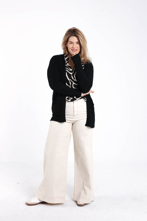 Feiner einfarbiger Viskose-Cardigan-Paprika-9