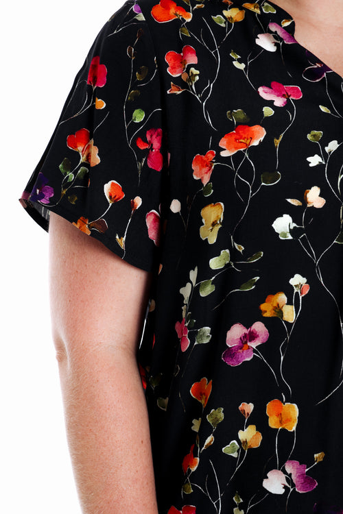 Bluse aus Viskose mit Blumenmuster-Paprika-4