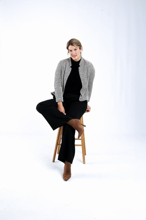 Uni-Pullover mit Chevron-Ärmeln-Paprika-6