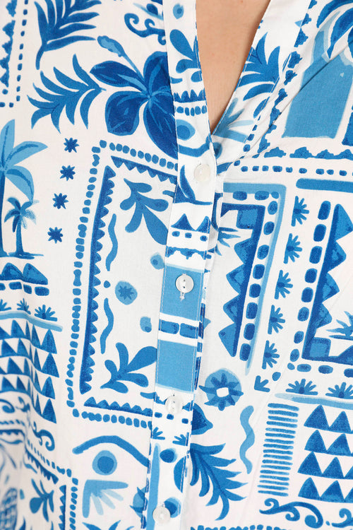 Bedruckte Viskose-Bluse im Patchwork-Stil-Paprika-4