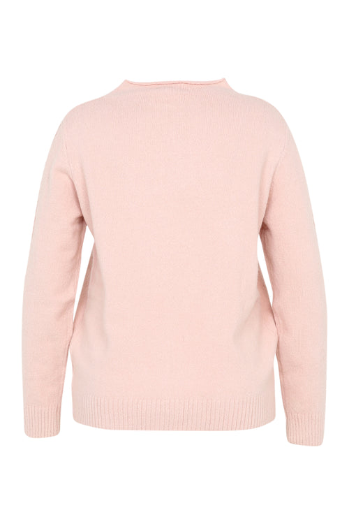 Unifarbener Pullover mit Kabel- und Strassdetails-Paprika-11