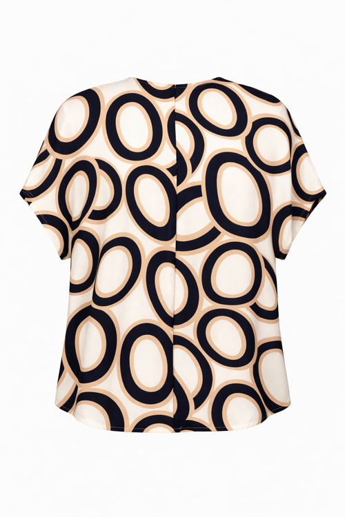 Blouse imprimé ronds graphiques-Paprika-11