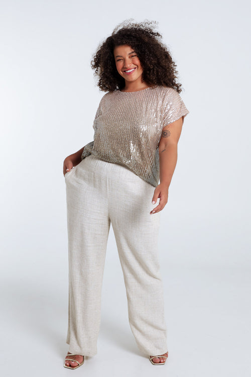 Leinen- und Viskosehose mit Lurex-Details-Paprika-8