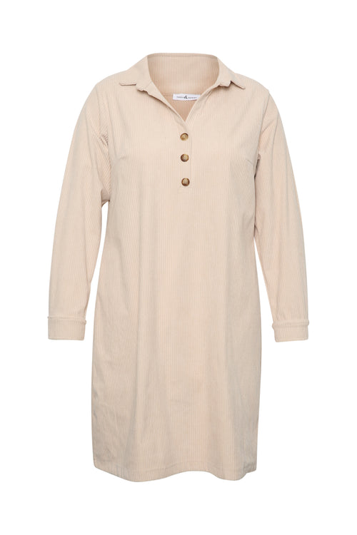 Uni kurzes Kleid aus Cordvelours-Paprika-8