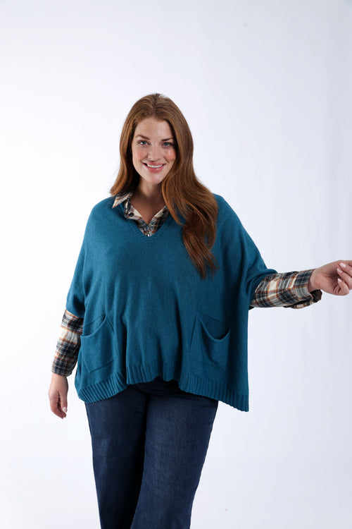 Einfarbiger kurzer Pullover aus Viskose-Paprika-5