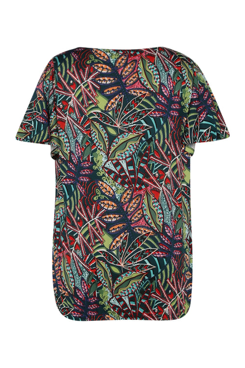 T-shirt aus kühlem Material mit Blattdruck-Paprika-2